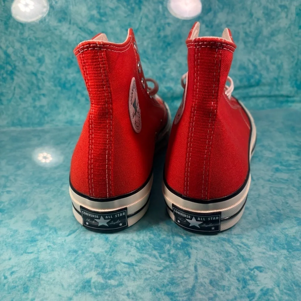 Converse Chuck 70 Dark Orange Men’s Black High Top Shoes Sneakers Size 8.5 - Picture 2 of 5